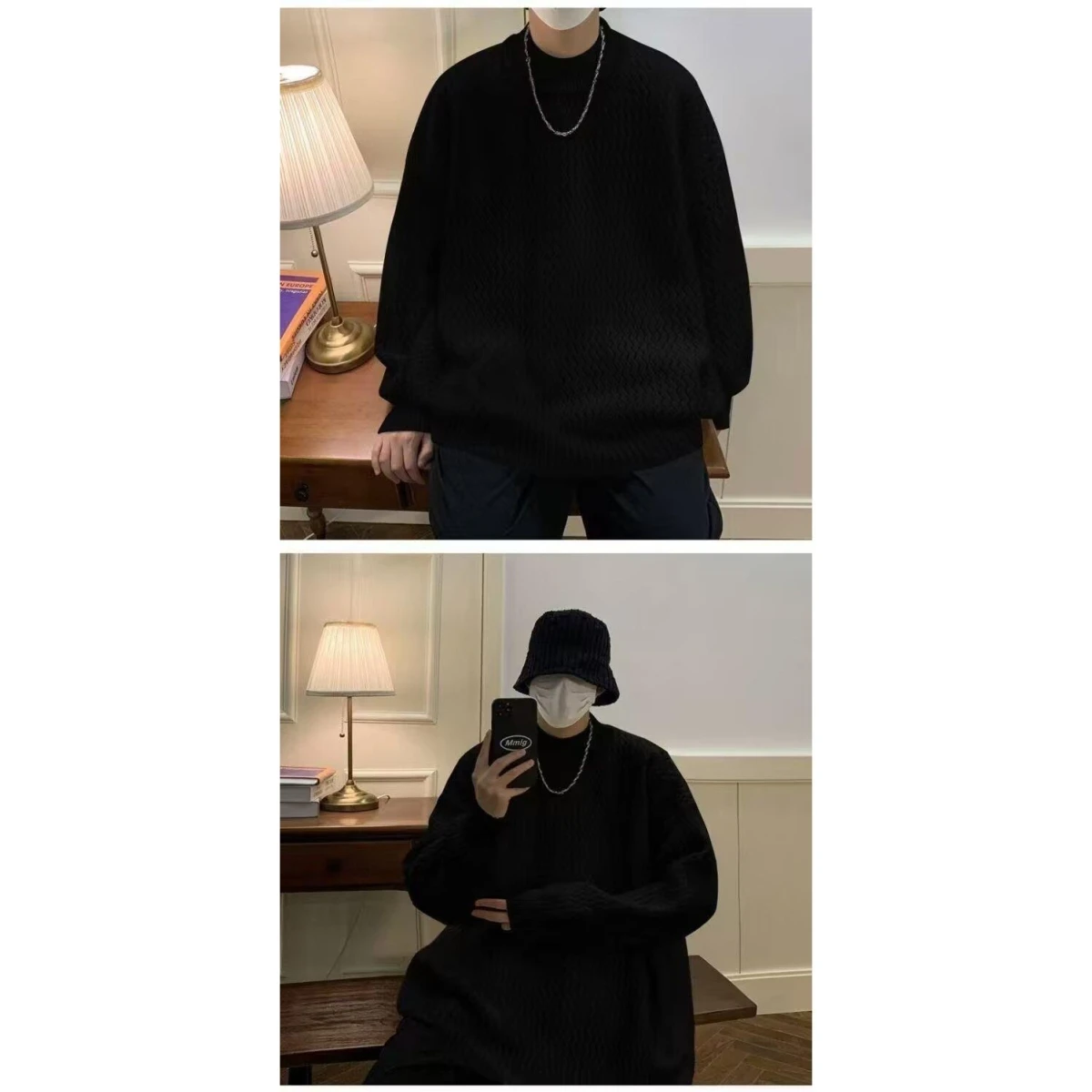 

Sli round Ne вязаный свитер, мужской базовый слой, модный осенне-зимний облегающий топ, повседневная одежда из полиэстера Quali