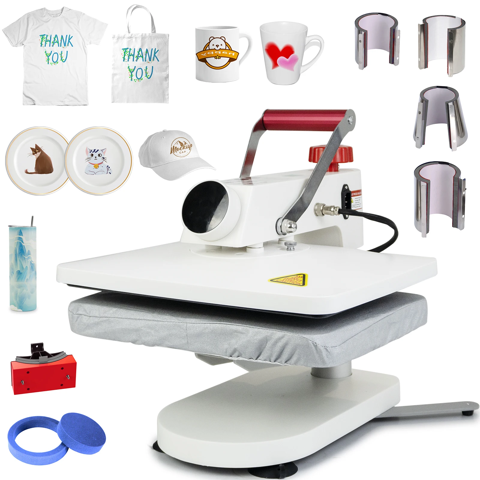 

8 in 1 combo heat press machine magic mug t shirt printing machine t-shirt sublimation machine 8 1