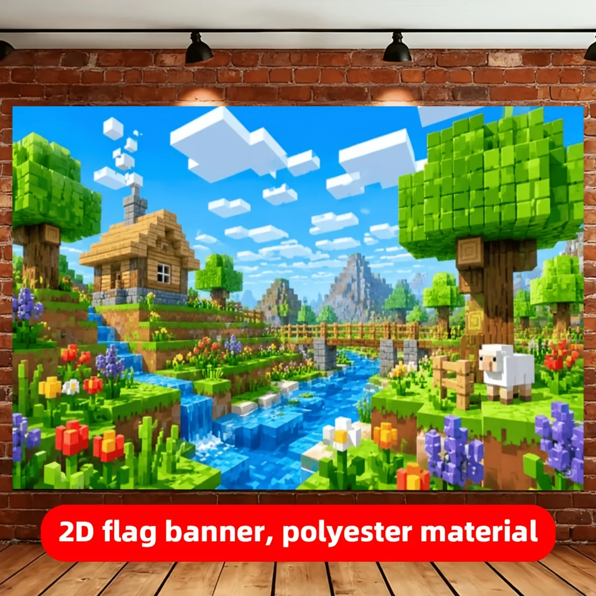 1 Pixel-Art Country-Themed Tapestry Retro Video GameStyle WallHanging Suitable for PartiesPhoto Backdrops Weddings and Birthdays