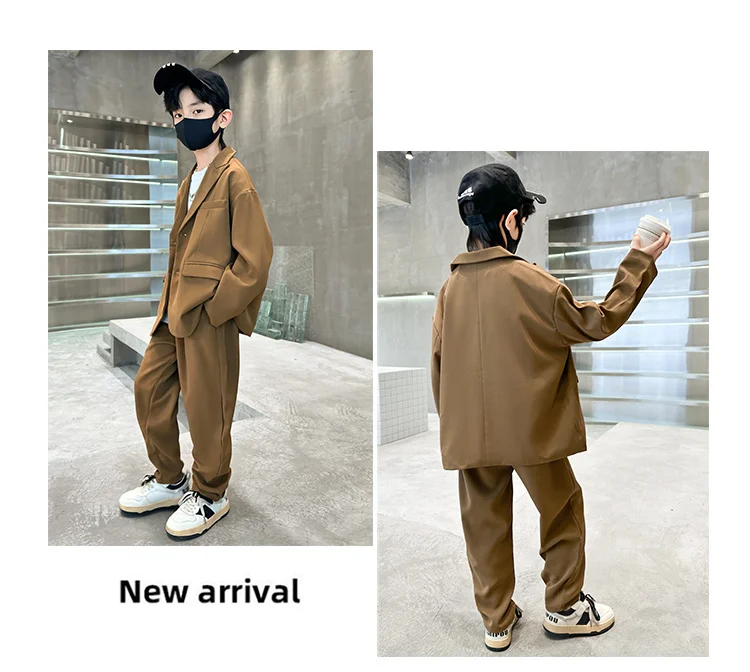 Formelle Kleidung für Teenager-Jungen, Blazer-Hosen-Set, Zweiteiliger Anzug für Jungen, Modische Kinder-Smokings, Kostüm für Hochzeit und Party – Detail 4