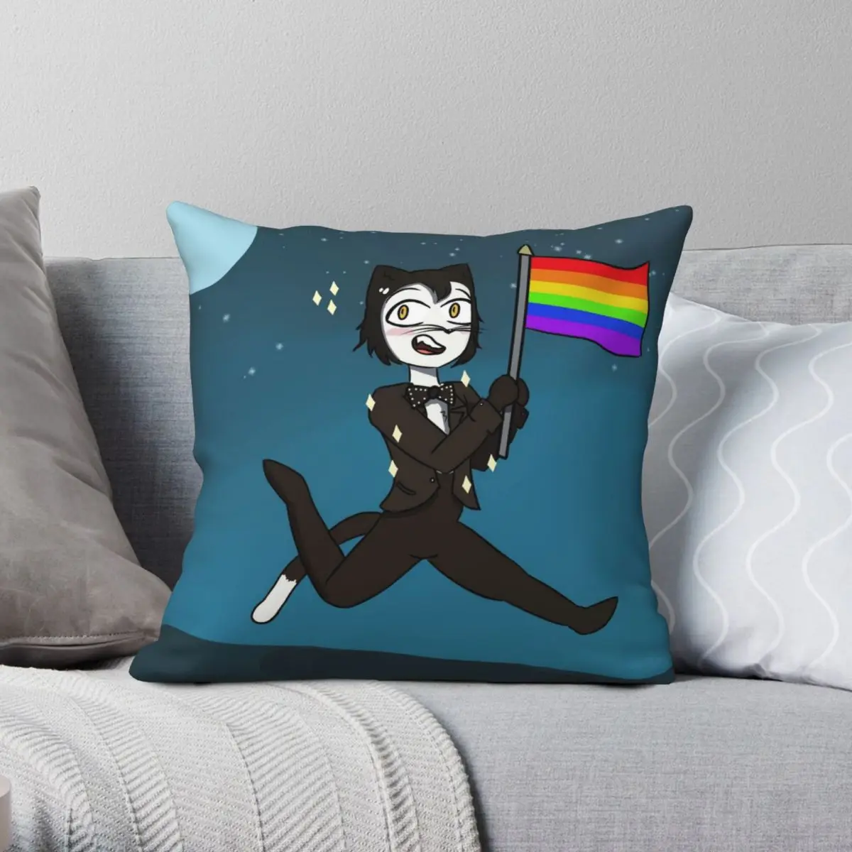 

Mr. Mistoffelees Musical Cats Pillowcase Polyester Linen Velvet Printed Zip Decor Room Cushion Cover