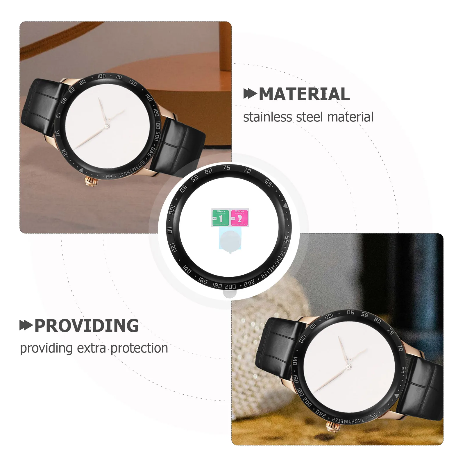 

1pc Metal Ring for Watch5 Circle Stainless Steel Bezel Watch Protective Cover