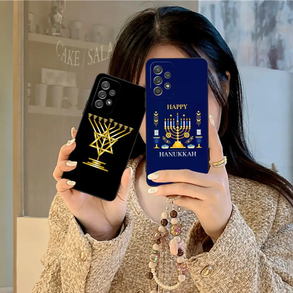 Jewish Hanukkah Phone Case for Samsung Galaxy M55 54 42 35 34 33 32 23 22 15 14 13 12 F55 5G Soft TPU Shockproof Cover