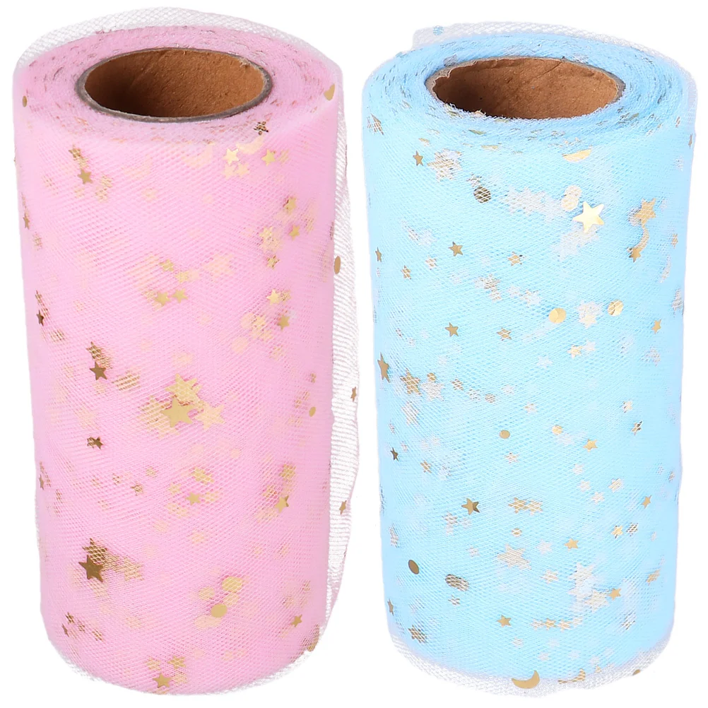 

2pcs Sequin Tulle Fabric Netting Glitter Wedding Dress Decorations DIY Crafts Sequin Yarn Tulle Roll