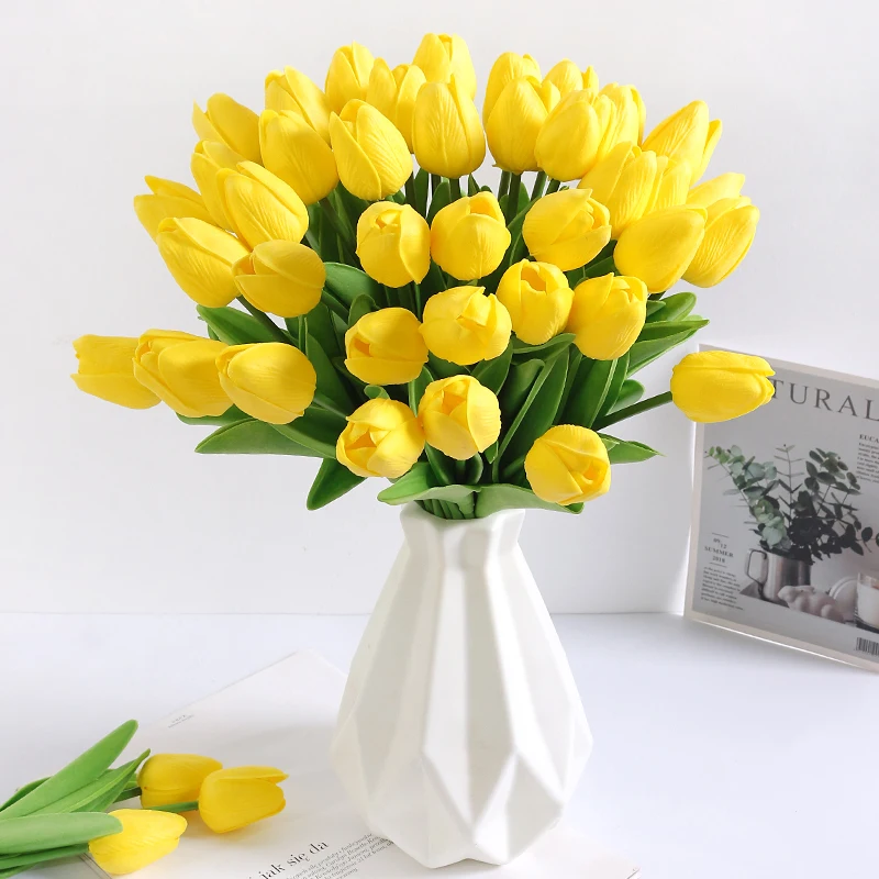 5/10 Stück künstliche Tulpenblumen, 33 cm, künstliche Blumen für Zuhause, Innendekoration, Hochzeit, Brautdekoration, DIY-Vasenzubehör – Detail 15