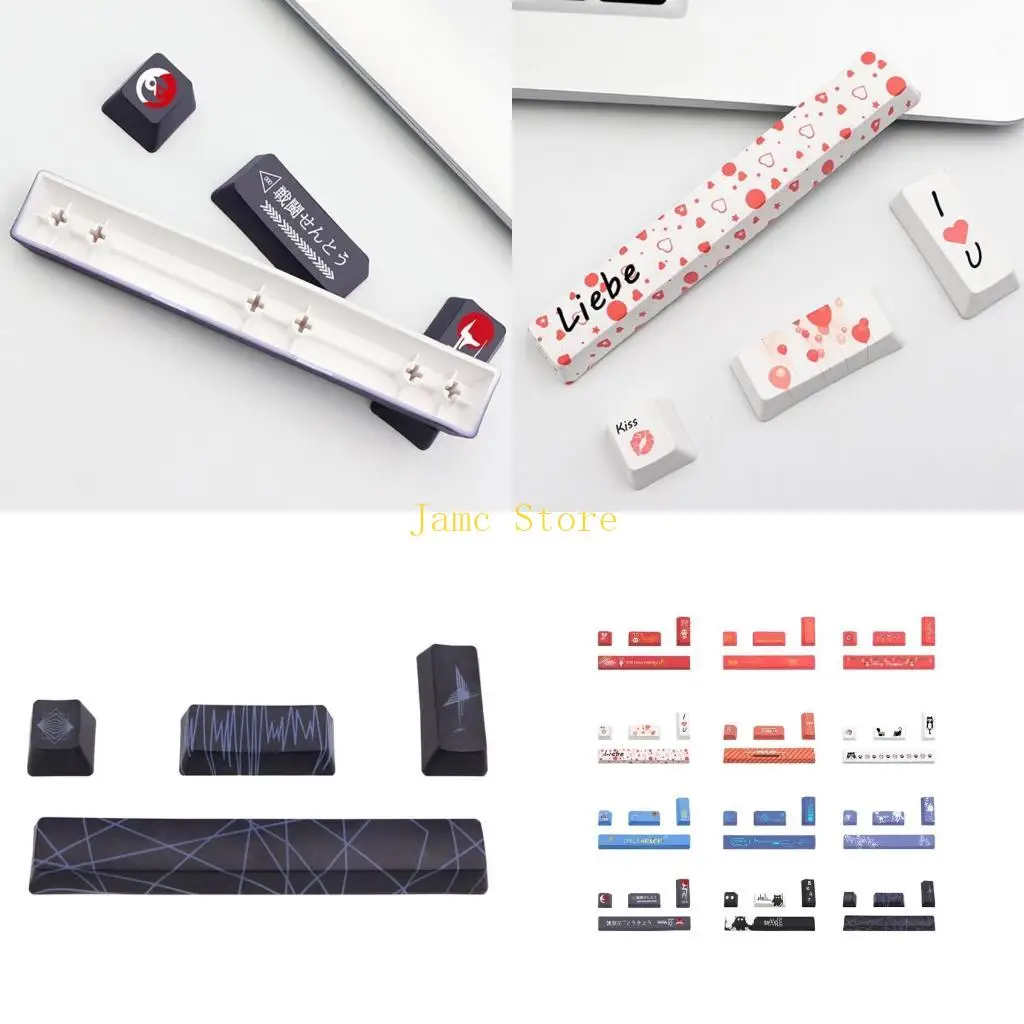 

LX0B DIY PBT Keycaps,Five-Sided Sublimation Keycaps Wear-Resistant KeyCap
