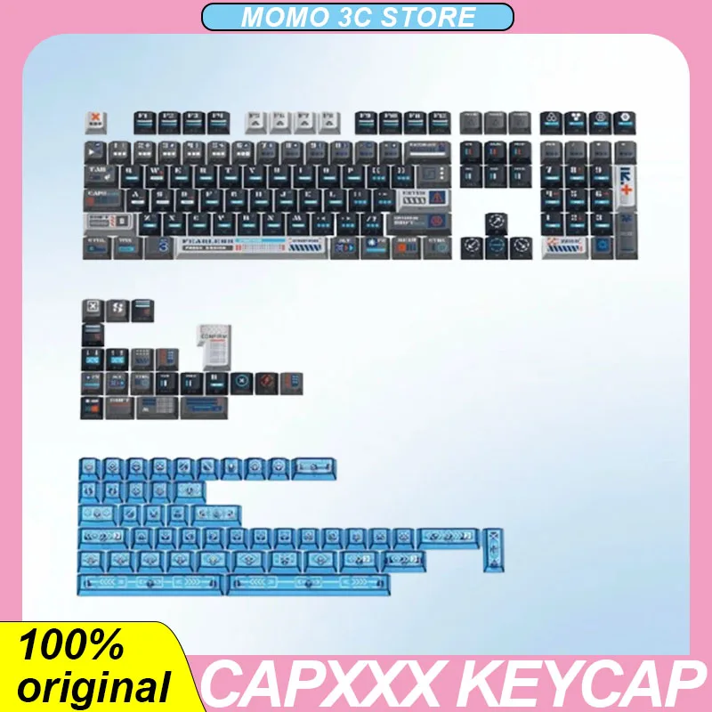 

Capxxx Warning Mechanical Keyboard Keycaps PBT Five Sided Thermal Sublimation Side Engraved Transparent Keycaps PC Gaming Laptop