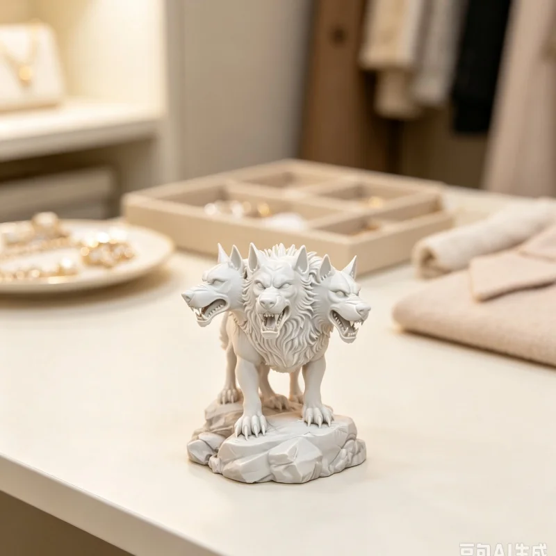 3D Printed Cerberus Figure Mythic Hellhound Monster Statue Fantasy Creature Miniature Desk Decor Geek Gift