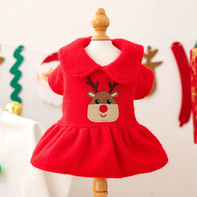 

Red Christmas Coat Dress Clothing Warm Pet Clothes For Small Dogs Dachshund York Chihuahua Luxury Costume Dog Jacket Apparels XL
