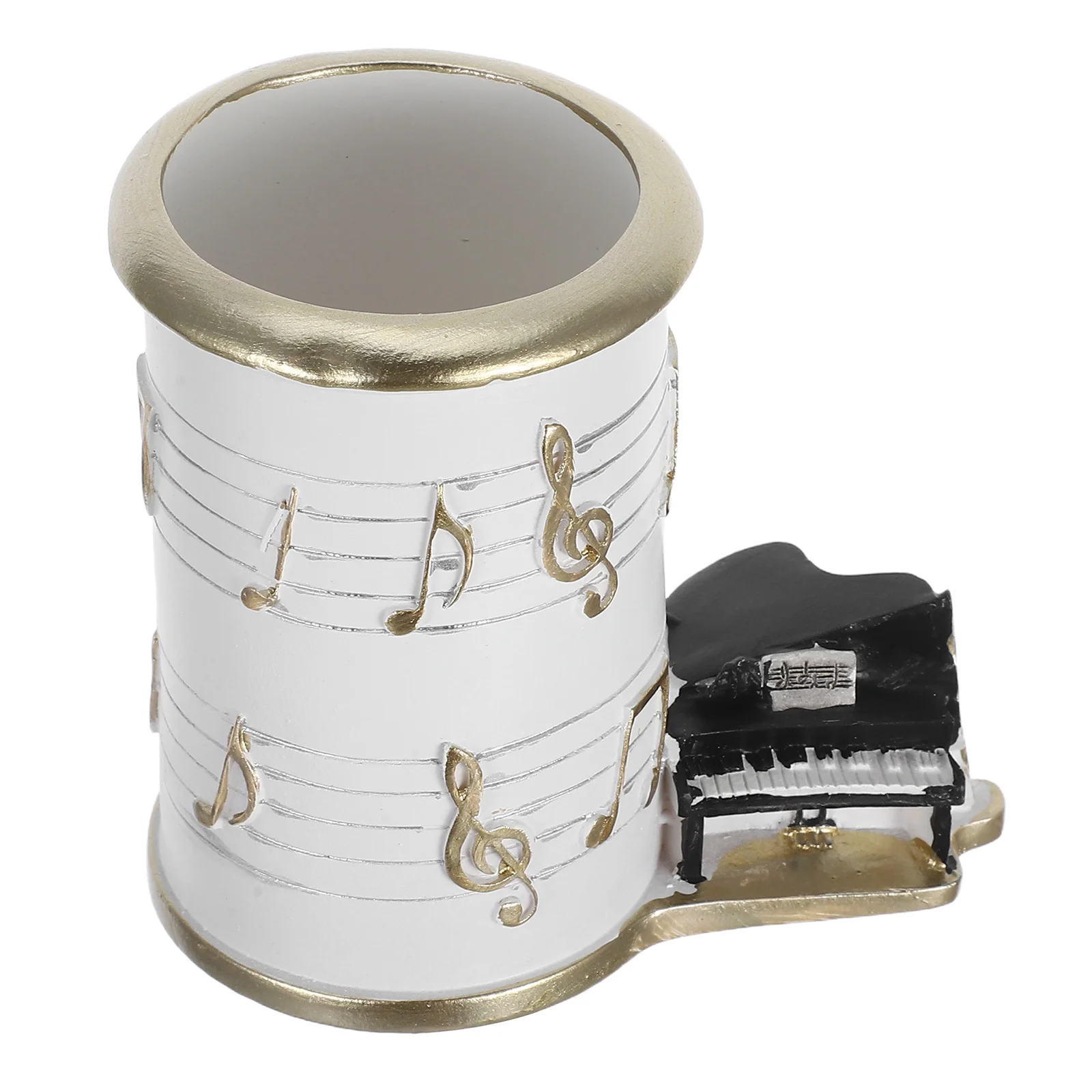 1 قطعة ملاحظة الموسيقى البيانو الراتنج حامل قلم فرشاة للمكياج الحاويات ل مكتب المنظم تخزين الحرفية ملحقات ديكور المنزل #5