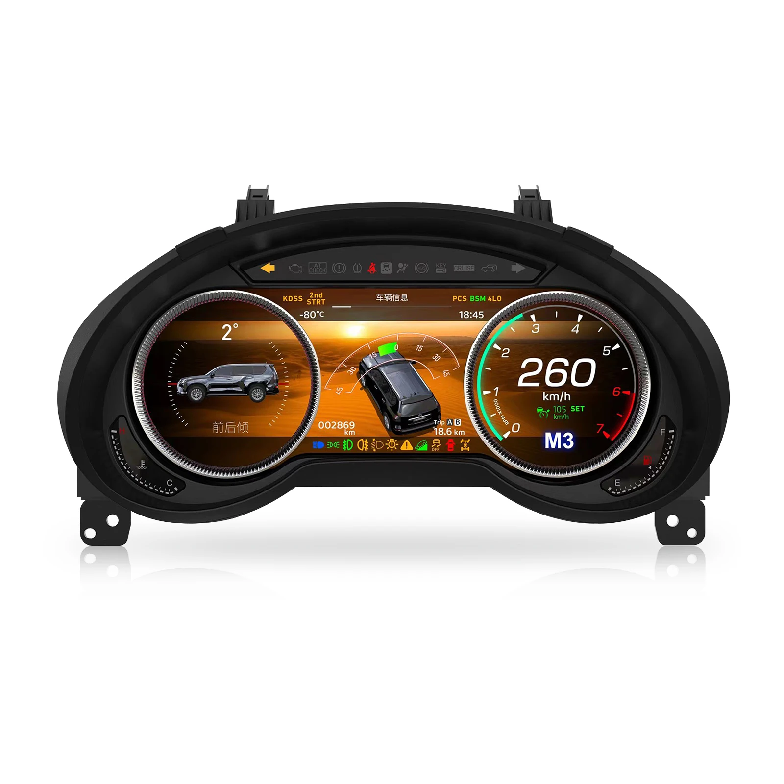 

Navihua 12.3inch Auto Instrument LCD Digital Dashboard Display Cluster for GX460 GX400 2009 2020 New Arrival