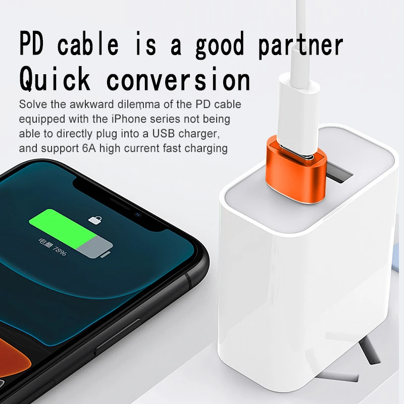 UTHAI Z23 Type-c To USB 3.0 Adapter Suitable For iPhone 11/12/13 Charging Adapter Support 6A Current Fast Charg