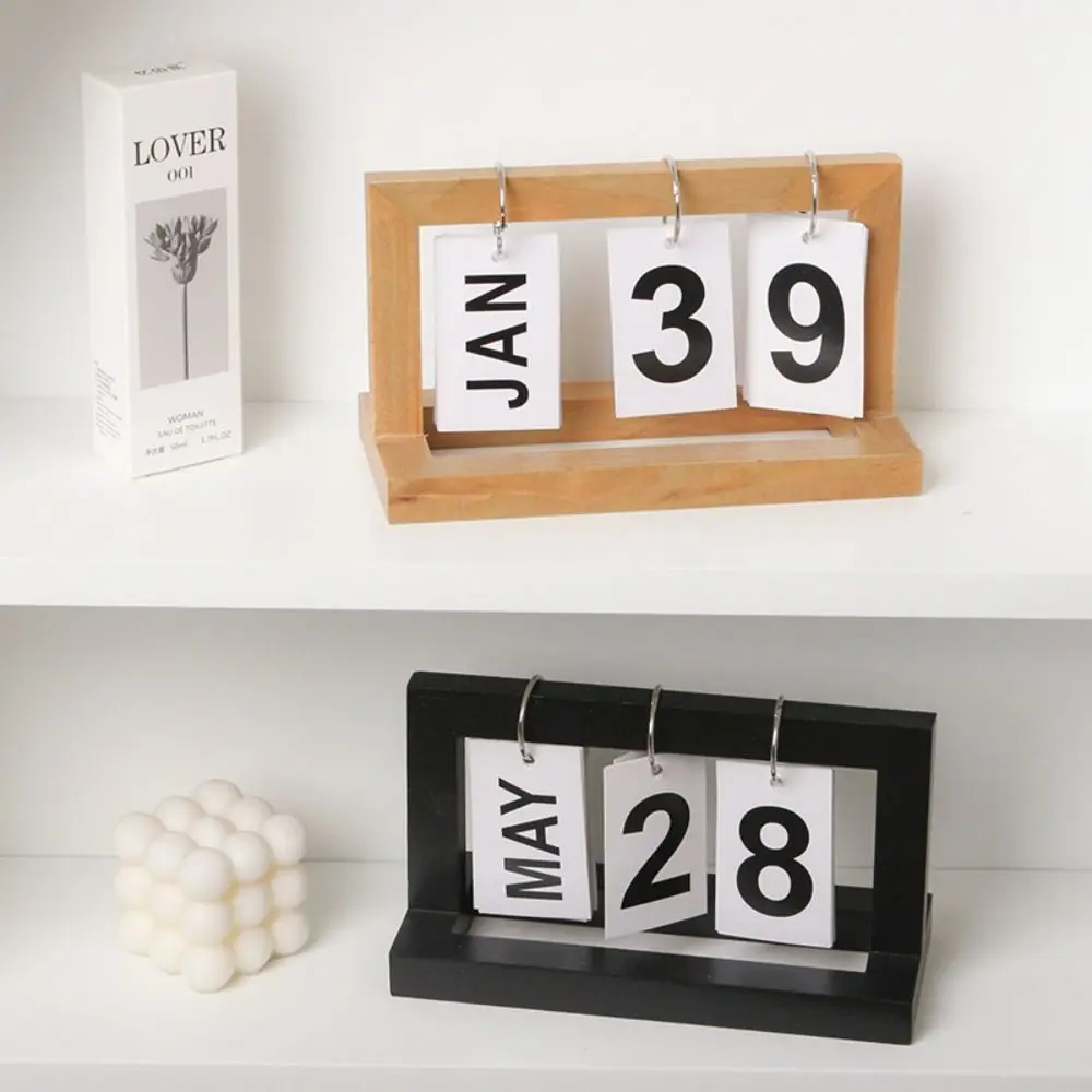 1 PCS Funny Simulation Mini Calendar Durable Wooden Standing Desk Calendar Simple Office Desk Decoration