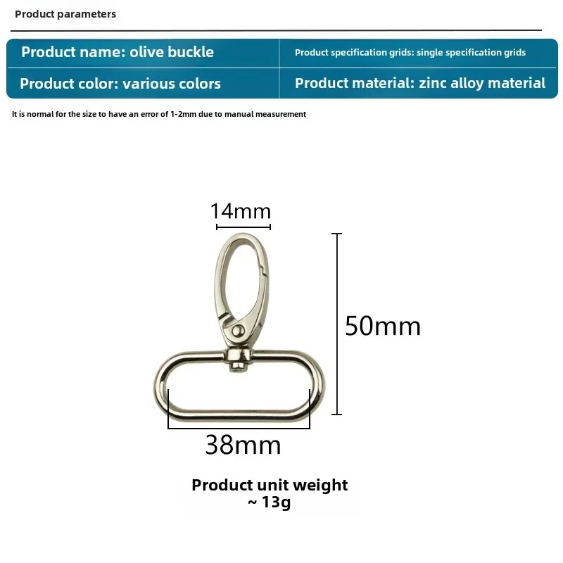 10/20/50 sets 38mm Stainless Steel Handle,Buckle Dog Buckle,Chain Connection BuckleDIY Hardware Accessories Provided Belt Buckle