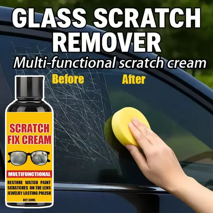 Glass Scratch Repair Paste: Erase Scratches on Windshields/Windows/Bathroom Doors & Polish To New Cleaning Agent
