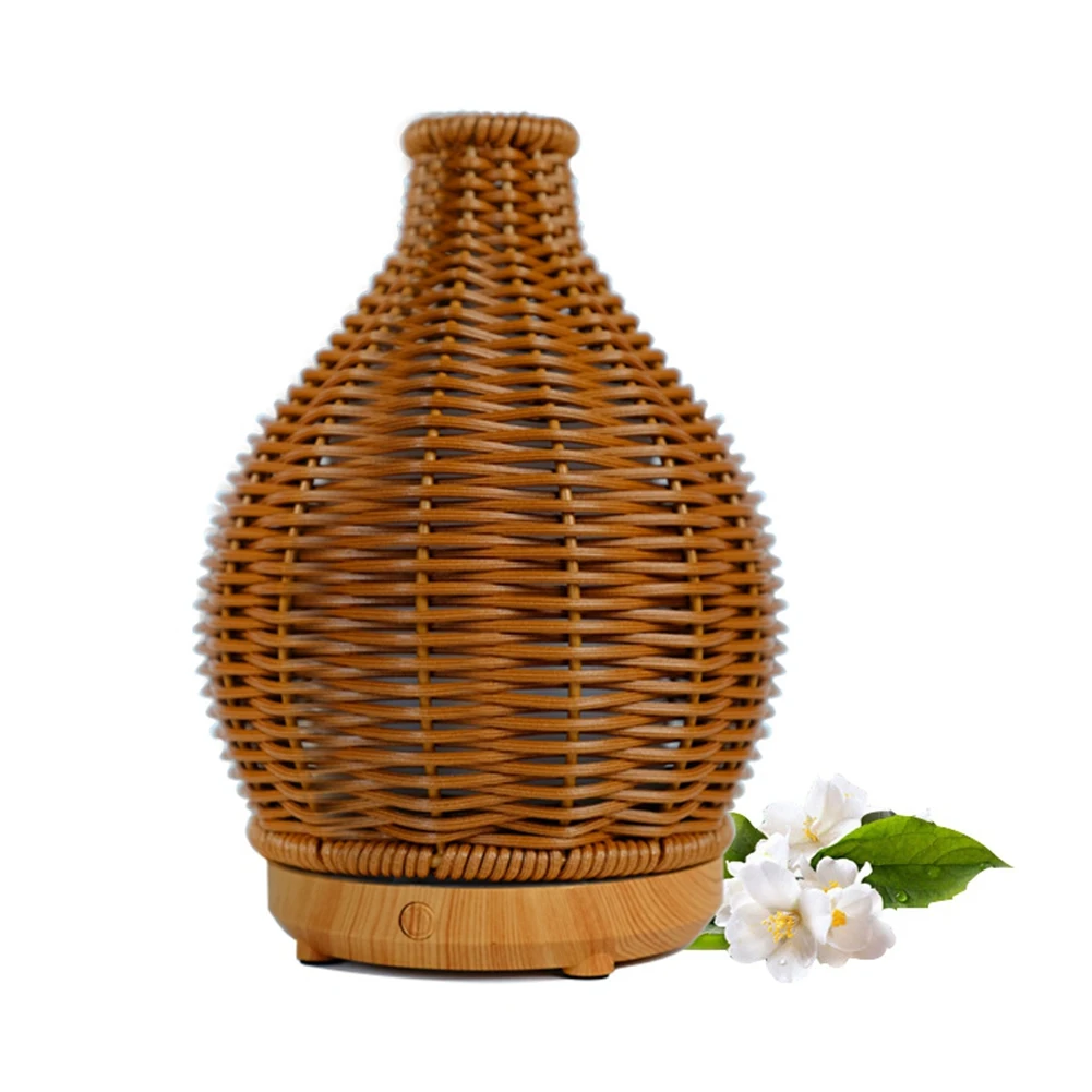 Diffuseur d'huiles essentielles en rotin, humidificateurs de brume aromatique, diffuseurs d'aromathérapie avec protection d'arrêt sans eau pour la maison