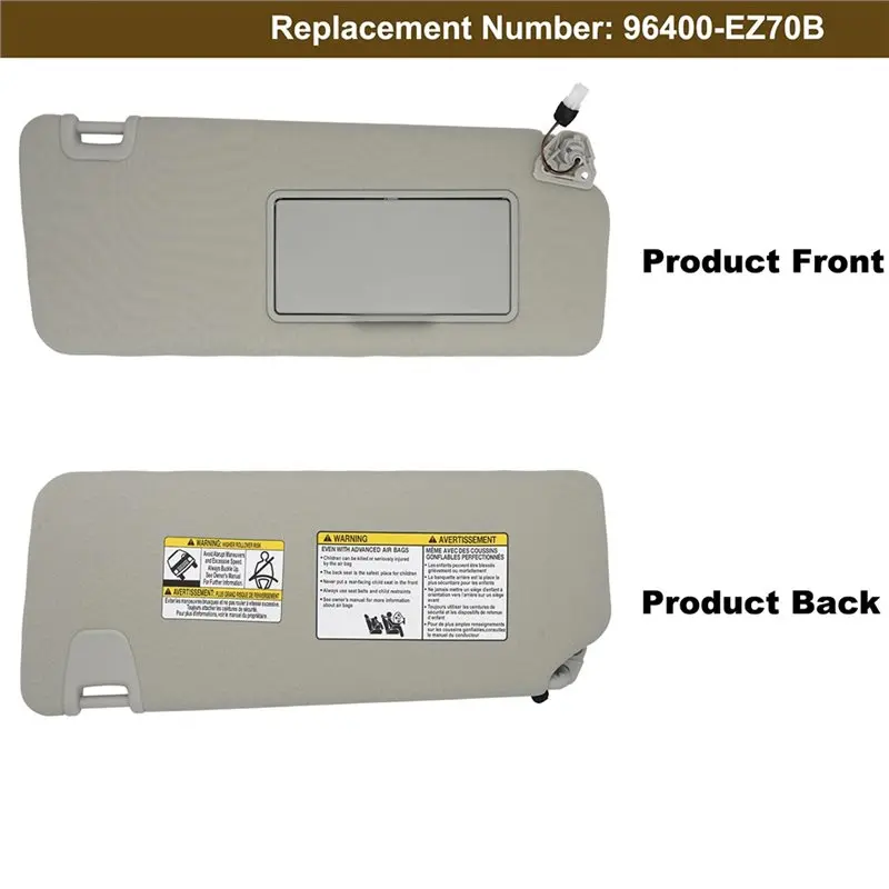 New-Sun Visor W/Light For Nissan Titan 2004-2024 QX56 Armada 2004-2014