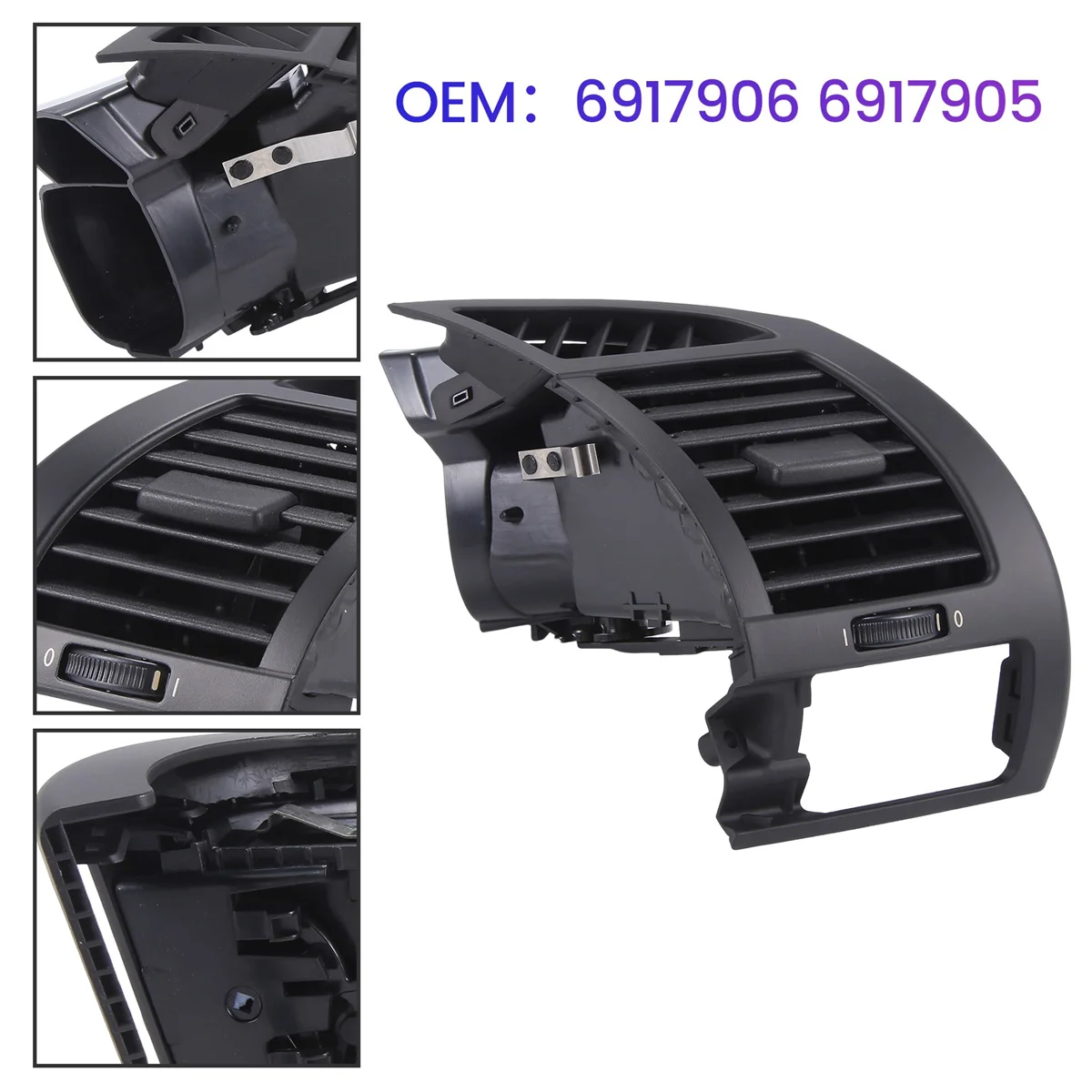 Car Front Lrft + Right Air Vent Outlet Without Cup Holder for BMW Z4 E85 E86 2002-2008 Black 6917906 6917905