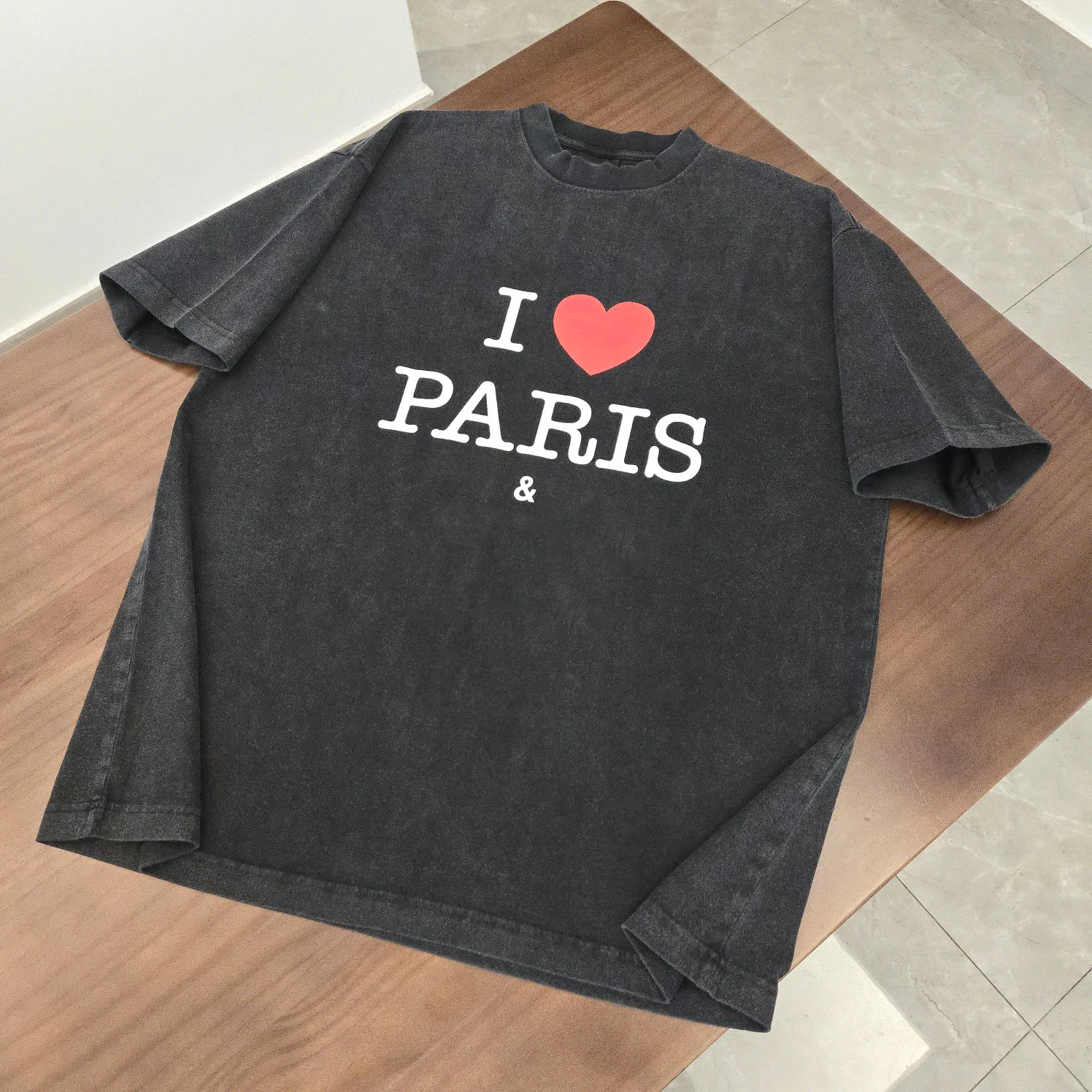 

Best Version 24SS Luxury Limited T shirt Men Women Hiphop Oversized Men Casual Cotton I Love Paris T-Shirt