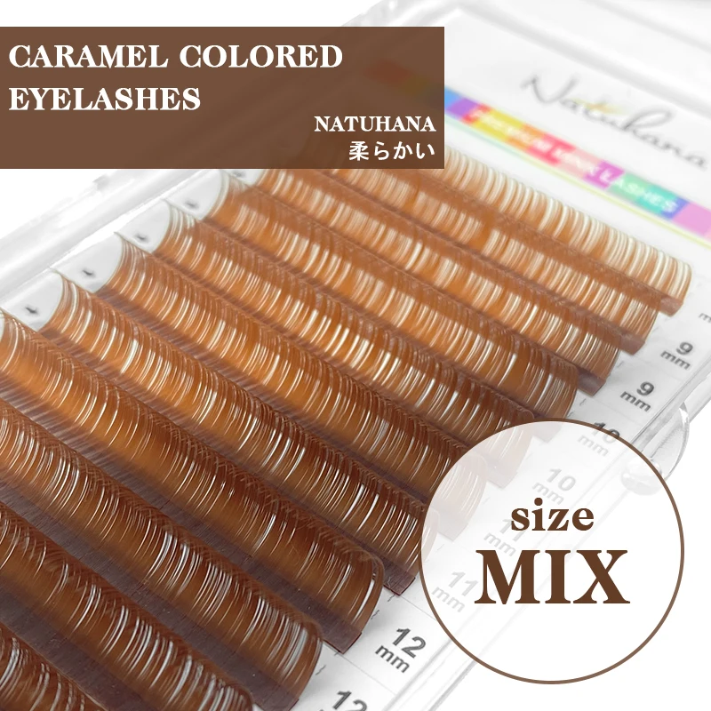 NATUHANA  Colored Eyelashes Extension  Classic Morandi Grey Colored Lashes Individual Natural False Colorful eyelash