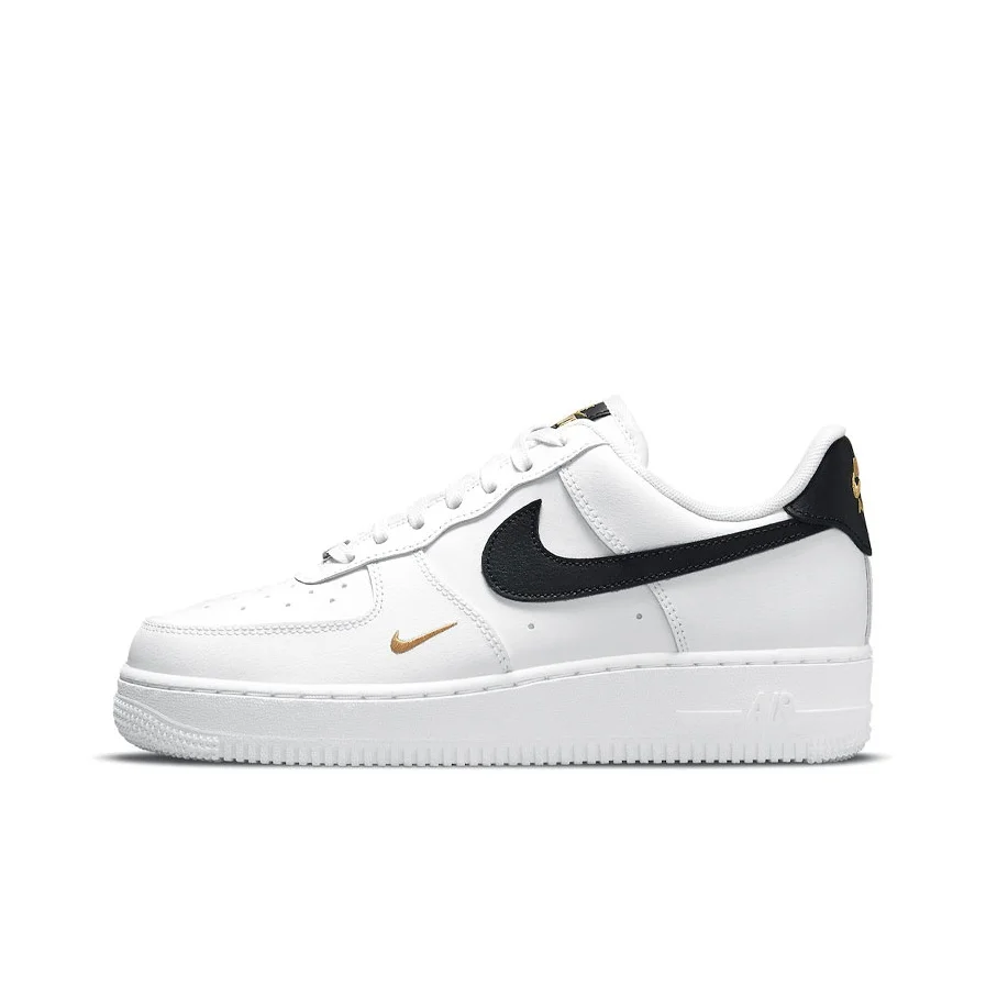 Nike Air Force 1 Skateboard Shoes Women's Low Top White/Black/Gold CZ0270-102