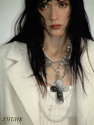 ZHUHE Folded Crucifixion Necklace New Gothic Style Jewelry Accessories For Women And Men Gifts