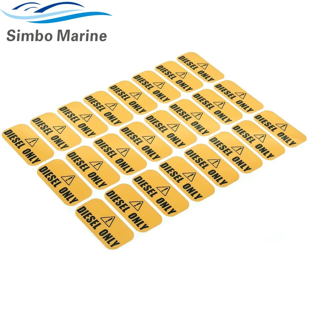 24PCS 1''x 2'' Diesel Only Sticker (Yellow) - Weather Proof, Extreme Stick, Commercial 1''x 2''