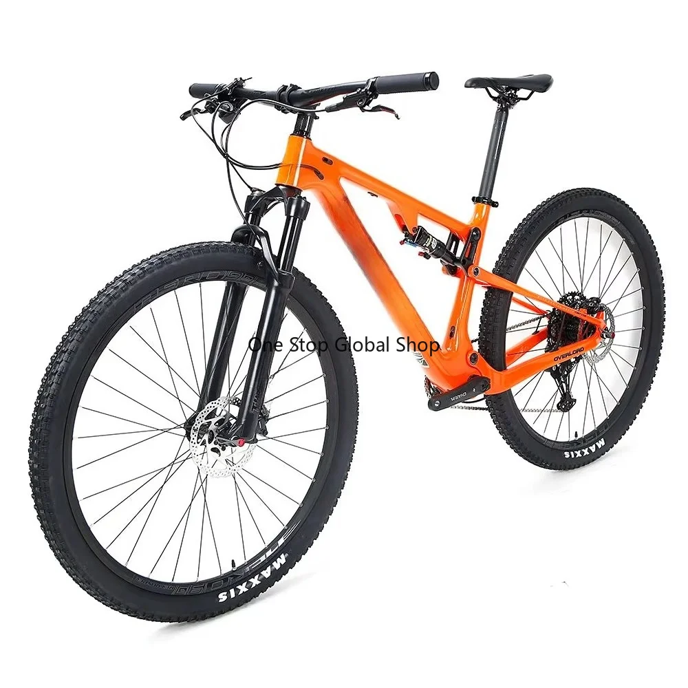 Bicicleta MTB Unissex de Fibra de Carbono 27.5*15" com Suspensão Total, Garfo Dianteiro de Liga de Alumínio e Câmbio Duplo M6100-12 Velocidades, Alta Resistência