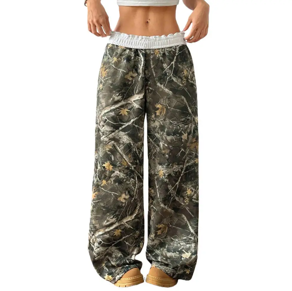 2026 Spring and Summer Women's New Printing High Waist Loose and Thin Mopping Casual Long