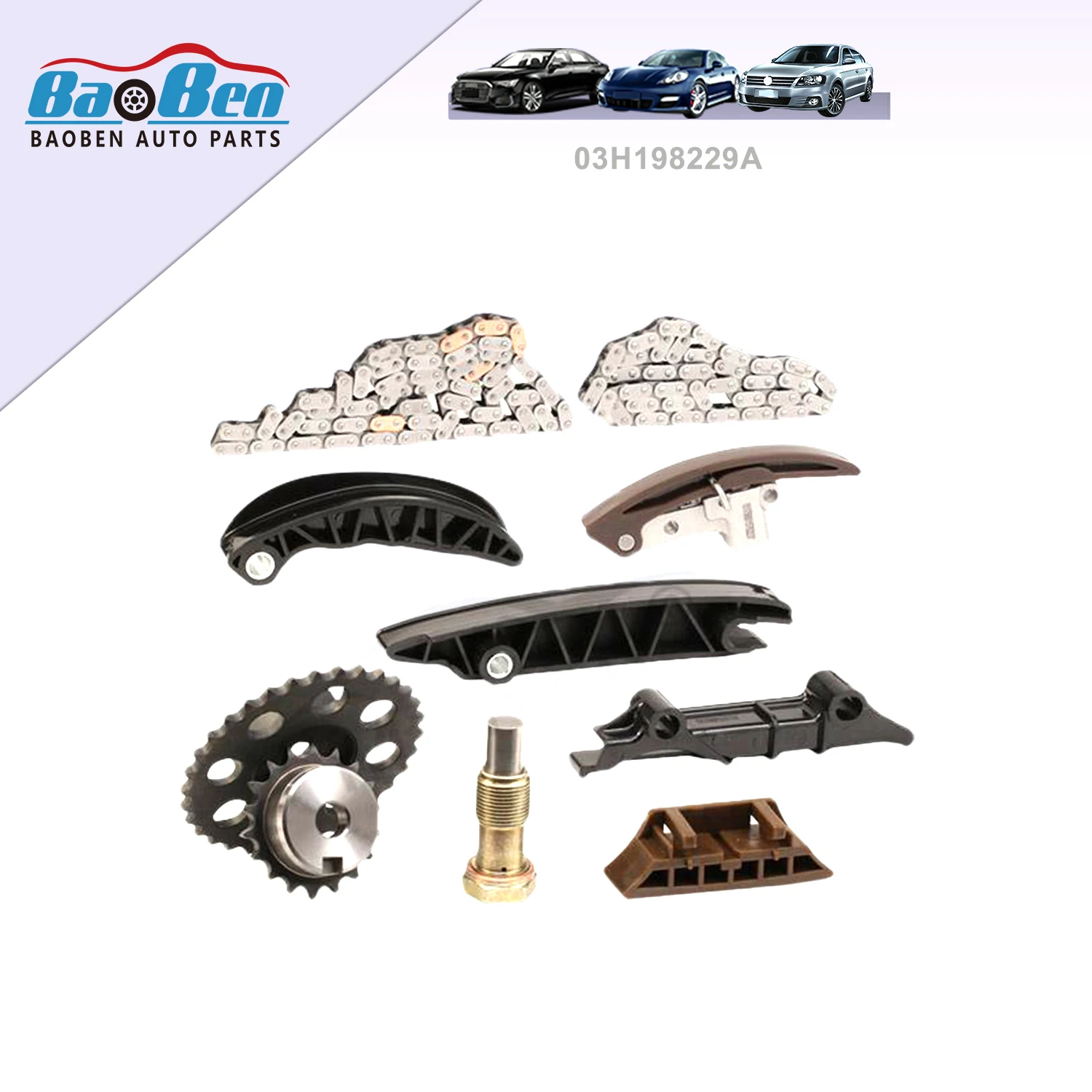 Baoben 03H198229A 03H109503 03H109507 Motor parts Timing chain kit for Audi Q7 for Volkswagen for Passat Porsche Cayenne 3.6