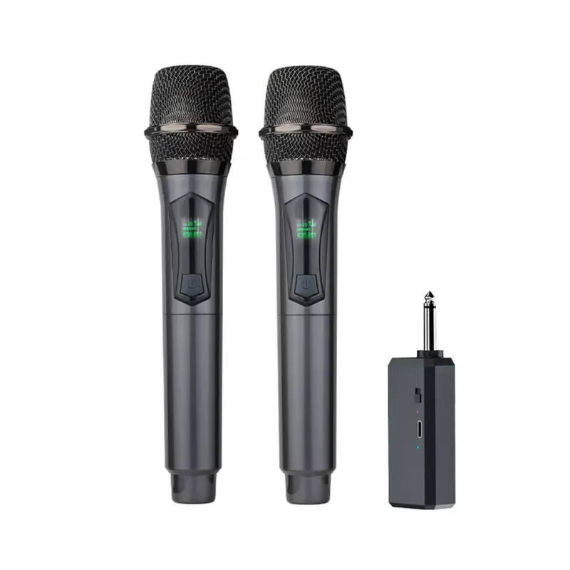 BOLRZO U8 wireless dynamic microphone system with rechargeable battery, 50Hz-18kHz frequency response, suitable for karaoke