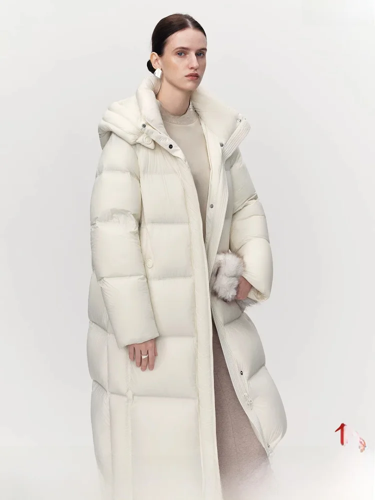 

LightWarm Quilted Jaet Hooded Stand Collar Mid-Length down Coat Thi Outerwear for ort Women Comfortable Commute Sle