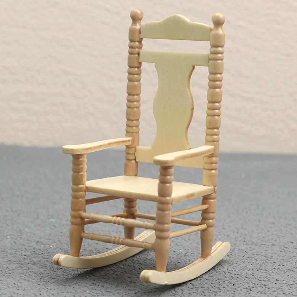 Mini tabouret de maison de courses, accessoire de décoration de chaise, figurine de meubles minuscules, modèle en bois, ornement l'inventaire, statue d'ornement de bureau