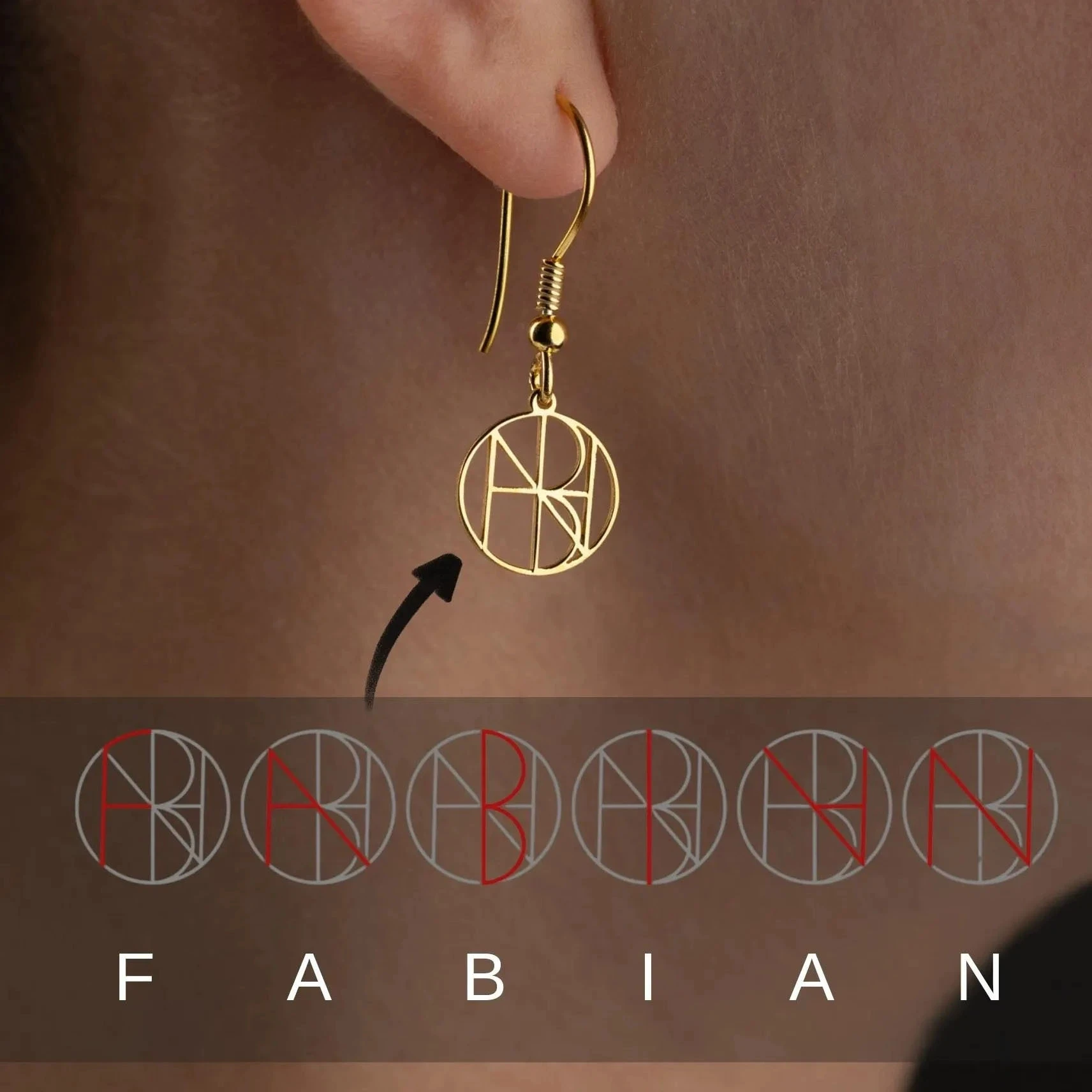 

Personality Custom Name Geometric Earrings Stainless Steel Minimalist Circle Square Earrings Jewelry Gift for Friends