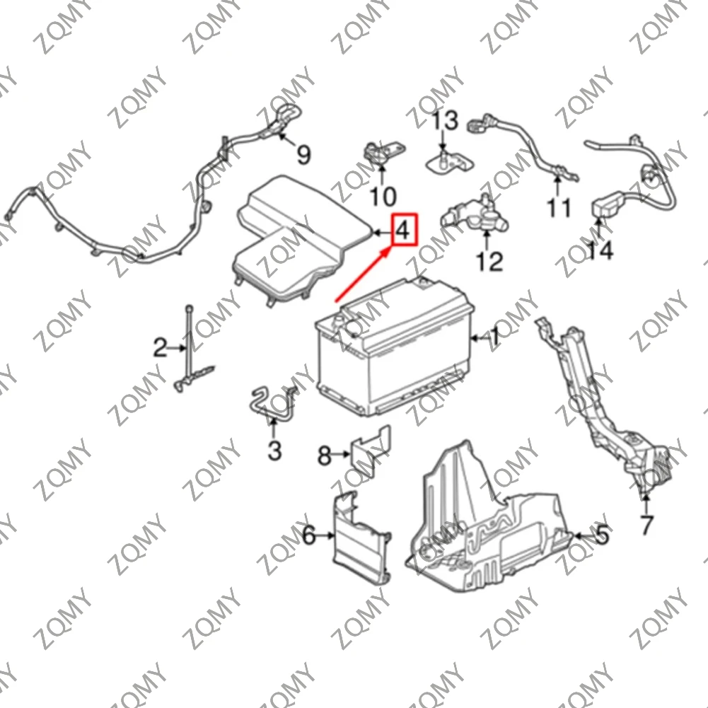 1 stücke autobatterie kasten abdeckung lr013334 für land rover freelander 2 lr2 2008 2009 2010 2011 2012 2013 2014 2015 abs kunststoff