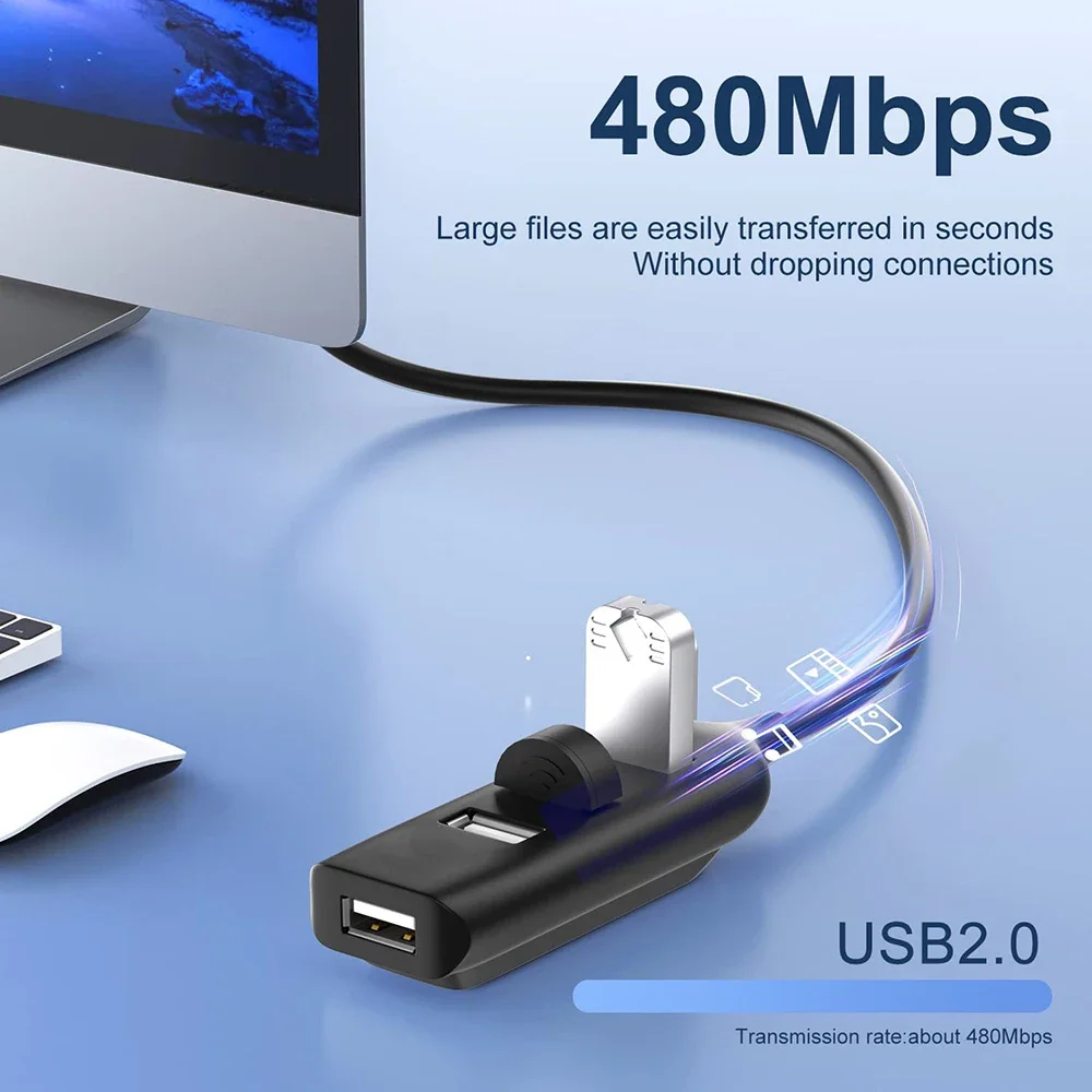 4 منافذ USB 2.0 محاور متعددة USB الفاصل محور المتوسع عالية السرعة نقل OTG محول للكمبيوتر ماك بوك ملحقات الكمبيوتر المحمول