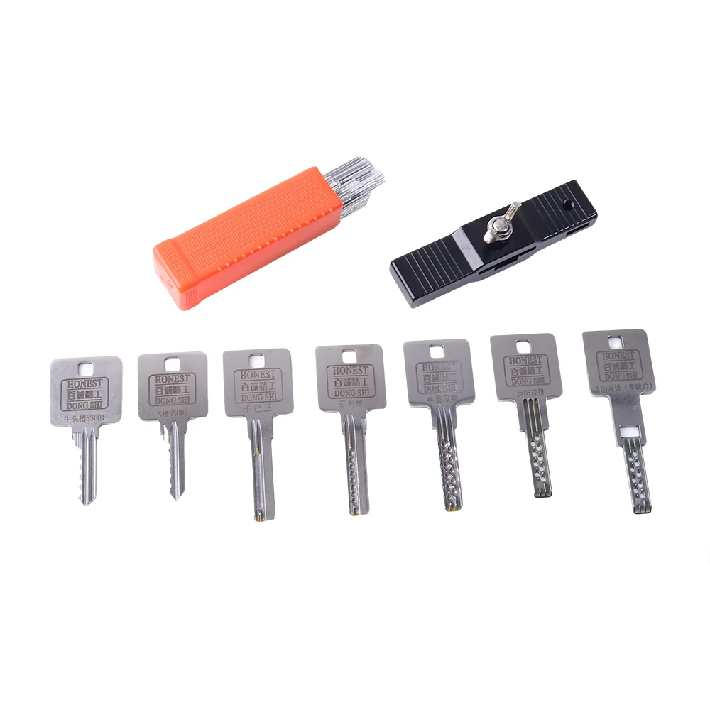 New Arrival Popular 7-pcs Lock Pick Residential Locksmith Tool Bump & Jiggler Foil Tool Set (For 7 Cylinder Types)