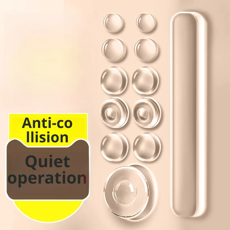 Silicone Anti-Collision Protection Pads & Stickers - Universal Household Use for Door Handles, Cabinet Doors, Walls & Fridge