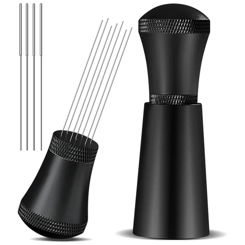 

Alloy Coffee Distributor Stirrers With Stand,0.3Mm Thick Stainless Steel 7 Needles Tool Espresso Distribution