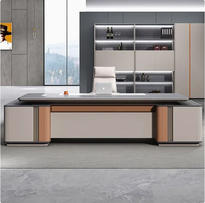 Wholesale Commerical Furniture Office Table Large Storage Modern Computer L Shaped Manager Director Boss Desk with Drawer