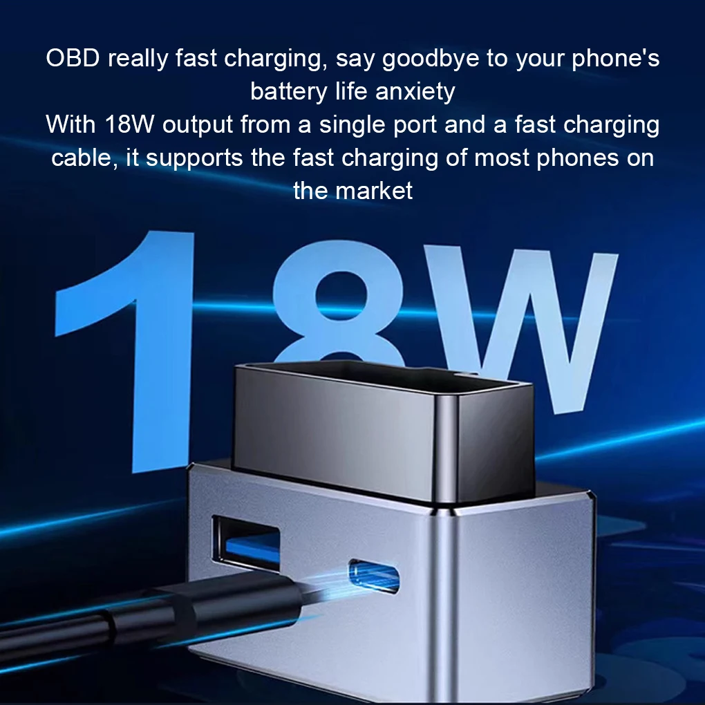 

Phone PD Fast Charging USB Type-C Dual Heads Wall Adapter Accessoires OBD Plug Ports Extender For Tesla Model 3 Renewal Model Y