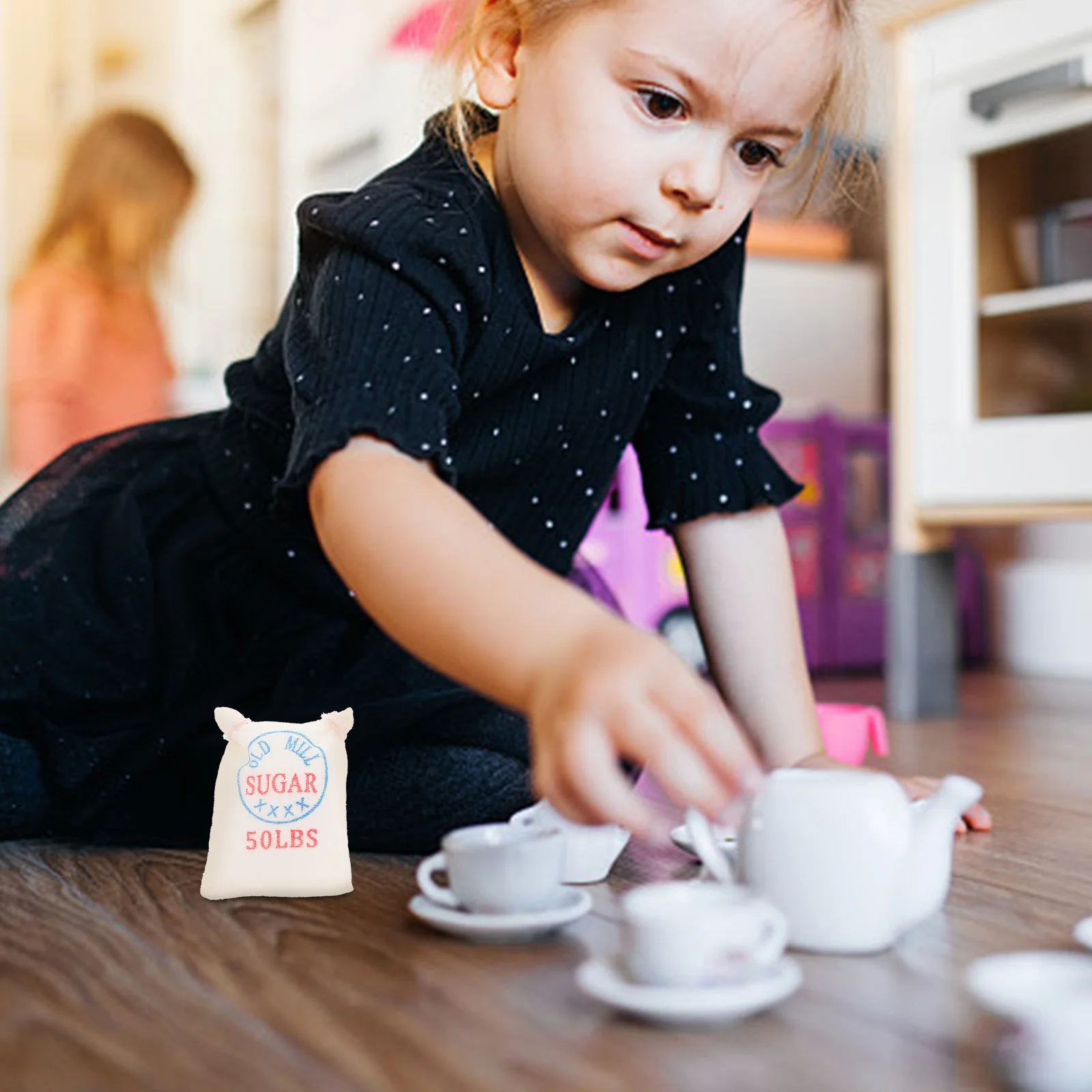 6 Pcs Flour Mini Dollhouse Decor Pocket Food Baking Scene Model White Models Sugar Bags