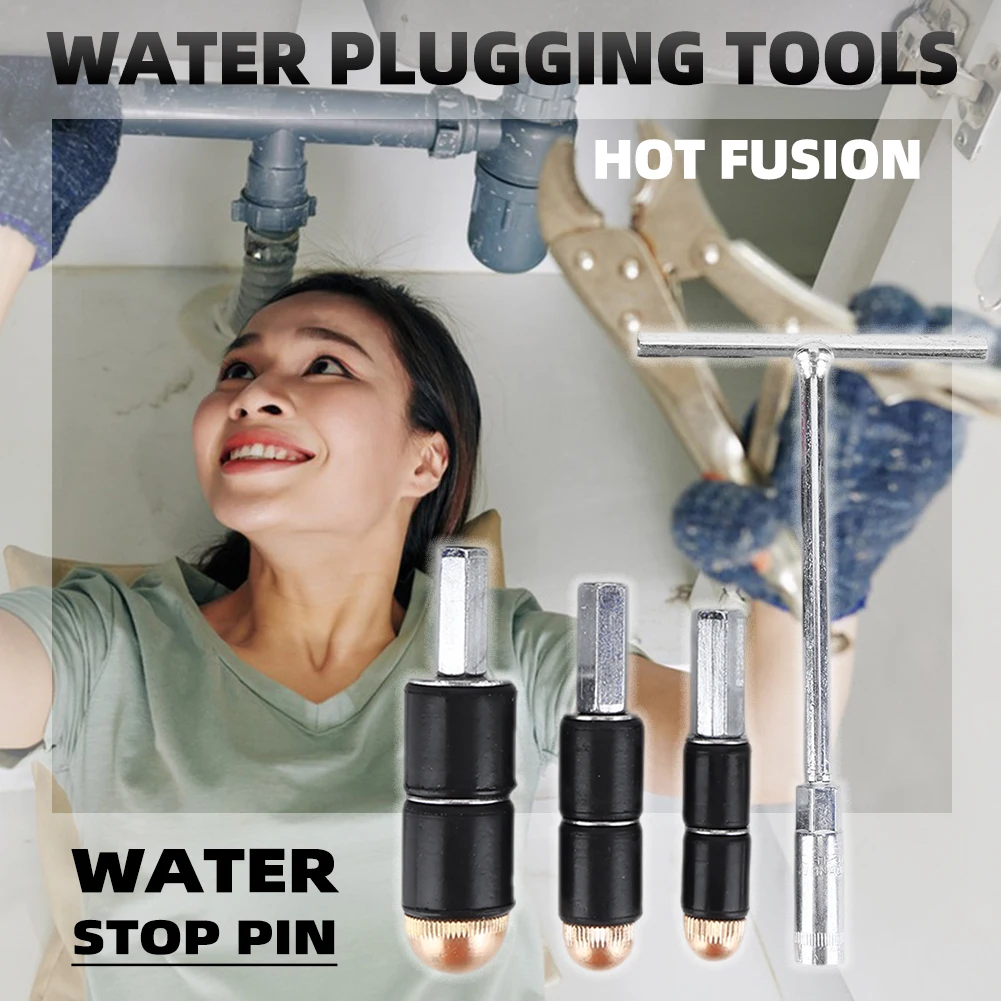 1set Hot-melt Water Stop Pin 1 Inch/1/2 Inch/3/4 Inch Water Pipe Water Stop Tool Kitchen Bathroom PPR Tube Tunnels Stop Needle