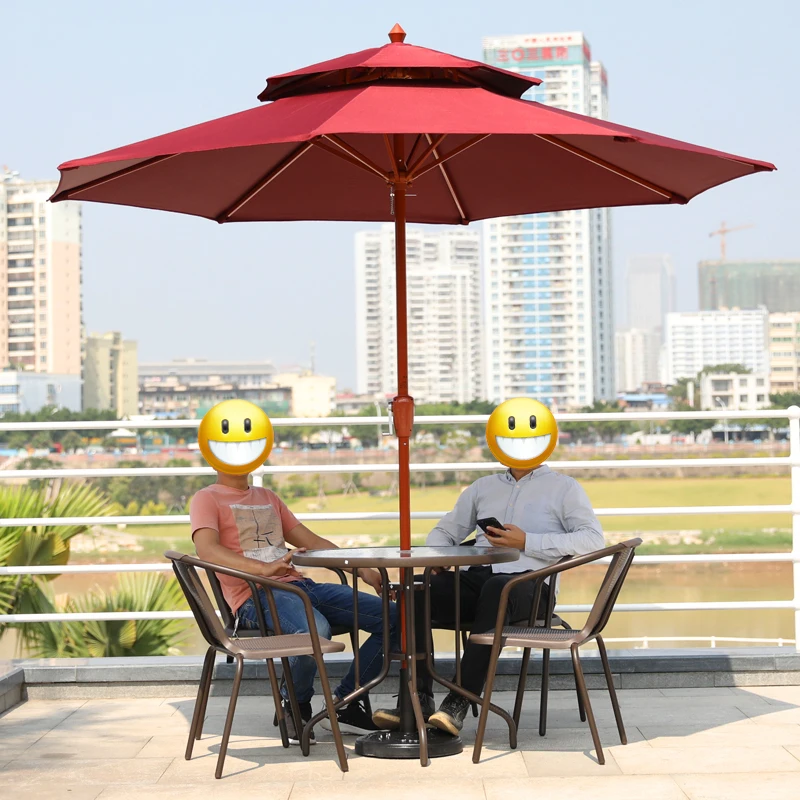 

Large Sun Umbrella Booth Central-Column Umbrella Stall Leisure Advertising Umbrella Coffee Shop Outdoor Umbrella