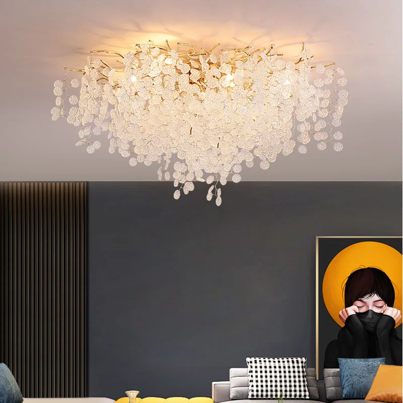 Romantic Style Crystal Chandelier Branch Chandelier Suitable For Living Room/Restaurant/Hotel/Villa Home Crystal Pendant Lamp