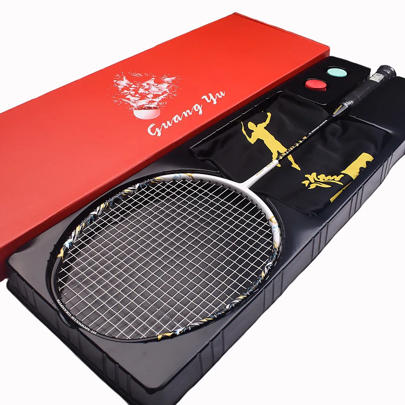 GY-Full Carbon Badminton Racket, Offensive Attack Type, 4U, 30lb, Single Racquet, Solid Rod, 6.8mm Grip G4, New Come, G3