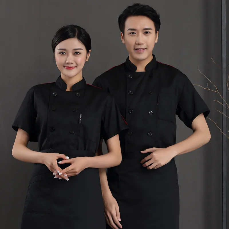 Hotel Short-Sleeved Cake Baking Western Food Kitchen Canteen Work Clothes Men's and Women's Chef Uniform Summer