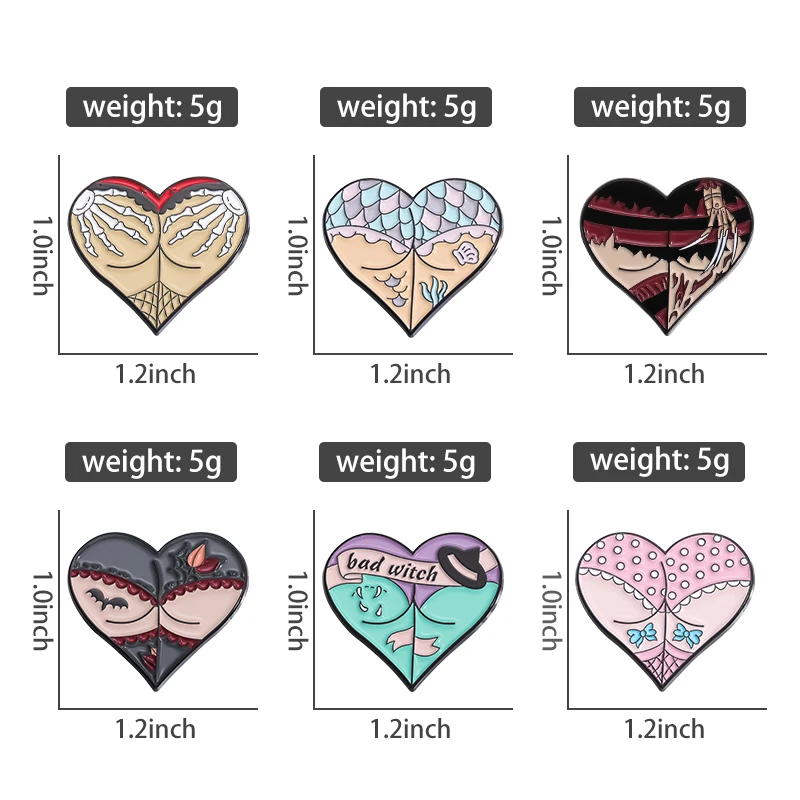 Punk Gothic Tier Emaille Pins 3-6 teile/satz Schwarze Katze Metall Broschen Mode Revers Abzeichen Rucksack Kleidung Schmuck geschenk – Detail 16