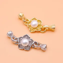 s925 Sterling Silver DIY Buckle Accessories Flower Pearl Buckle Bracelet Necklace Connecting buckle Handmade beaded material