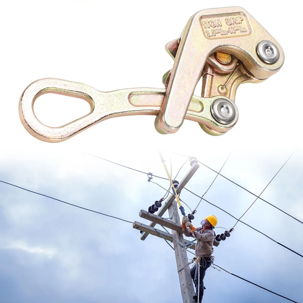1 Ton Capacity Wire Gripper Tool Heavy-Duty Construction Multifunctional Use Rope Jaw Puller Portable Design